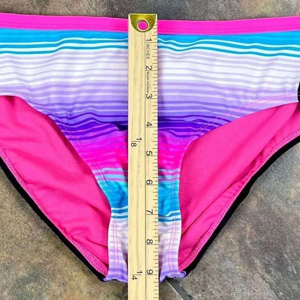 Gerry Youth Girls' Striped Tahiti Colorway Bikini Bottoms XL 16